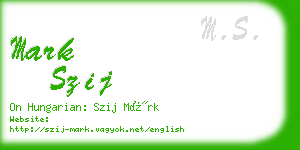 mark szij business card